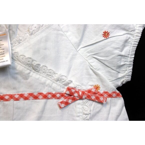 2006 Gymboree Freshly Picked Blouse Embroidered Flowers Lace sz 7 Spring Summer - Picture 8 of 9